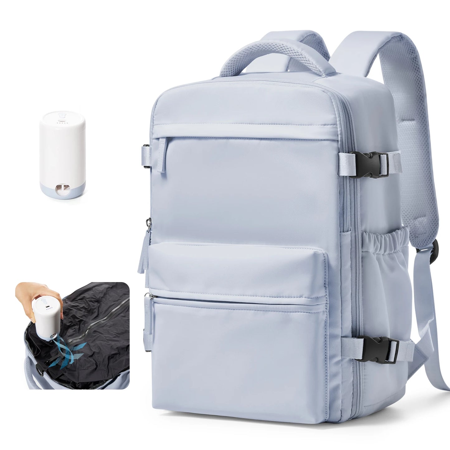 Travelaire Unisex Vacuum Compression Backpack – 15.6" Expandable Hiking & Travel Bag, Ryanair-Approved 40x20x25 Cabin Luggage